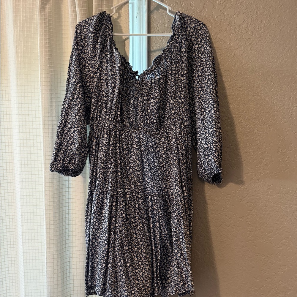 Old Navy White and Blue Smocked Sundress